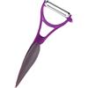 Mastrad Rasoio Elios Verdura Lunghi, Doppia Lama Girevole, per Mancini e destrorsi Compatibile lave-vaisselle-f20205, Ceramica, Viola, 16 x 6,5 x 3 cm