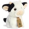 Aurora, 35072, Mini mucca Eco Nation, 13cm, peluche, bianco e nero