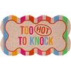 Fisura - Zerbino ingresso casa "Too hot" in cocco con base antiscivolo in PVC, tappeto multicolore con forma originale, dipinto a mano, zerbino divertente da interno 70 x 40 cm
