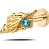 NovaNavel Piercing orecchio/naso conchiglia azzurra in oro