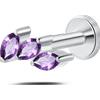 NovaNavel Piercing orecchio/naso/bocca trilogy viola in argento