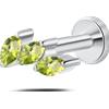 NovaNavel Piercing orecchio/naso/bocca trilogy verde in argento