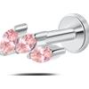 NovaNavel Piercing orecchio/naso/bocca trilogy rosa in argento