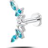 NovaNavel Piercing orecchio corona incanto azzurra in argento