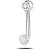 NovaNavel Piercing intimo basic bianco opale in argento
