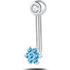 NovaNavel Piercing intimo fiore blu in argento