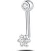 NovaNavel Piercing intimo fiore bianco in argento