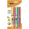 BIC Highlighter Grip Decor Evidenziatori a punta smussata, colori assortiti, confezione da 5