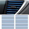 MUYAPAY 20 Pezzi Strisce Decorative Auto,Strisce Decorative per Auto Aria Condizionata,PVC Car Trim Strip Linea Per Auto, Accessori per L'Interno Dell'Auto,Per Tutte Le Prese D'Aria Dritte (Blu)