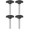 QUARKZMAN 4pz Manopole a T con Viti a Testa Alare M8x45mm Manopole a T Plastica Filettatura Maschio standard Maniglie Manopole Serraggio a mano Vite a testa Zigrinata, Nero