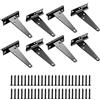 HAOCHEN 8 Pezzi Cerniere a T per Cancello, Cerniere per Porte in Legno a Forma di T in Acciaio Inossidabile Nero, Cerniere per Porte da Cucina, con Viti - 4 Pollici (T)