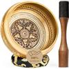 Hihealer Campane tibetane per meditazione, realizzate a mano in Nepal, per yoga, guarigione dei chakra, cura di sé, regalo spirituale per donne e uomini (nero (Buddha), 15,2 cm