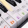 EnixwH 2 Pezzi Adesivi Tastiera Stickers Pianoforte Tastiera Elettronica | per 88 76 61 54 49 37 Tasti Tastiera Elettronica Neri Bianche Tasti Bambini Apprendimento Principianti