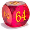 BESCON DICE Grande Dado Rosso Traslucido per Raddoppiare da Backgammon 30MM, Grande Dado Rosso Traslucido per Raddoppiare da Backgammon 3,3 cm, Dado Rosso Traslucido