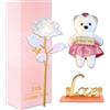 WYRGQIQN Artificiali Rosa, Confezioni presente donna - Rosa eterna in oro, bellissima rosa per la bestia, fantastico dono per fidanzato, compleanno, Eternauta, doni per la fidanzata, suocera, per un'amica