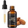ALUCIA ORGANICS Olio di Mandorle Dolci (Sweet Almond Oil) Biologico Certificato - Olio puro al 100% per viso, corpo e capelli - Naturale, spremuto a freddo e non raffinato - Vegano (50ml)