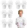 EQLEF Guanti in Cotone Bianchi Bambini, 4 Paia Lavabili e Riutilizzabili in Cotone Guanti Idratanti per Mani Asciutte Eczema Notte per i Bambini (10-13 Anni)