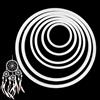 EQLEF Dreamcatcher Ring, Anello da 6 Pezzi Dream Catcher Hoop in plastica, Anello Macrame Rotondo Bianco per Lavorazione Fai-da-Te-6 Formati