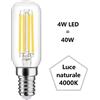 F.a.n Europe Lighting S.r.l. Lampadina Tubolare a led 4w Luce Naturale 4000k 470 Lumen e14 fan Europe