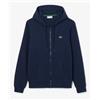 Lacoste Felpa Cotone Garzato Zip Cappuccio Bleu Marine Uomo