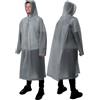 ANYOO Confezione da 2 Poncho Antipioggia Unisex con Maniche, Giacca Impermeabile Lunga con Cappuccio con Spazio Extra per Zaino in Spalla, Escursionismo, Ciclismo, Campeggio, Grigio, Taglia Unica