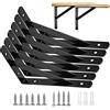 DIWUJI Staffe per Mensole a Parete, 6 Pezzi Staffa Triangolare Supporti per Mensole, 15 × 9.5 CM Mensola Supporto Pesanti con Viti per Mensole Libri Mensola della Cucina Supporto di Vaso di Fiori, Nero