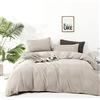 Luxlovery Beige Comforter Set King Light Khaki Biancheria da letto Set di biancheria da letto Farina d'avena Tortora Chiaro Coperta Trapunte 3 PZ Consolatore Crema Beige King Size Comforter Set Donne