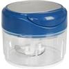 MASTRAD - Mini tritacarne manuale - 30 secondi - 170 ml - Tritare, tagliare e mescolare - Cipolle, aglio, scalogno, erbe - 3 lame a doppio taglio - Lame rimovibili - Blu