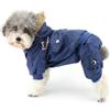 ZUNEA Airman Tuta invernale per cani di piccola taglia con cappuccio in pile impermeabile caldo cappotto pet cucciolo giacca tuta snowsuit vestiti chihuahua abiti blu medio