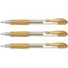 Pilot Set di 3 penne a sfera con inchiostro gel G2 07 Metallic, oro