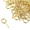 SISI UK Ganci a vite in acciaio placcato ottone, ganci a vite, 19 mm di lunghezza (diametro dell'occhiello 6 mm), ideali per appendere cornici e ornamenti, confezione da 100.