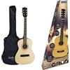 Lexibook, Chitarra acustica in legno, lunghezza 36'', guida all'apprendimento inclusa, 6 corde in nylon, borsa per il trasporto inclusa, legno/nero, K2200