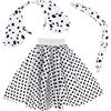 I LOVE FANCY DRESS LTD Set dalmata per bambini, gonna bianca a pois con pois neri, fascia e coda dalmata - perfetto per la giornata mondiale del libro, scuola, libro, settimana, danza, travestimento