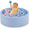 Aunekiv Piscina per palline in schiuma 89,9 x 30 cm, per bambini dai 1 ai 3 anni per ragazzi e ragazze, palline non incluse, azzurro