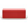 Alessi Mattina BG04 R Burriera di Design, Realizzata in Porcellana con Coperchio in Acciaio Inossidabile 18/10, Colorata con Resina Epossidica, Rosso