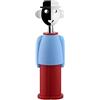 Alessi Alessandro M. AM23 LAZR Cavatappi di Design, in Resina Termoplastica e Zama Cromata, Azzurro e Rosso