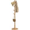 VASAGLE Attaccapanni, Appendiabiti da Terra in Legno, 8 Ganci, per Cappotti Cappelli Borse, per Ingresso, Ganci e Palo in Legno di Gomma, Naturale RCR009YK01