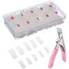 TIYUPA 500Pcs Unghie Finte Naturali, Francese Naturale Traslucido Unghie Finte Artificiali, 10 Misure Acrilico Unghie Arte Nail Tips con Tagliaunghie Strumenti per Manicure & Scatola per Donna