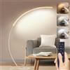Linkenail Lampada da Terra ad Arco LED, 25W Dimmerabile Piantana Salotto con Telecomando Magnetico, 2000Lm, Funzione Memoria, Lampada da Lettura Moderna per Soggiorno, Camera da Letto, Ufficio, Bianco, 165cm