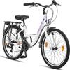 Chillaxx Bike Strada Premium City Bike in 24, 26, 28 pollici, bicicletta per ragazze, ragazzi, uomini e donne, cambio a 21 marce, bicicletta olandese (24 pollici, freno a V nero/rosa