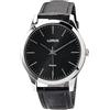 Lorus RRX71HX9 - Orologio da uomo al quarzo in acciaio inox con cinturino in pelle, argento, Bracciale