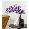 GZDDYUMYJX Elefante portafortuna,Coppia di elefanti amorevoli con fiore,moderna statua decorativa in ceramica,per libreria, soggiorno,ufficio,tavolo,mensole.Regalo per amante,moglie,madre (Nero bianco viola)