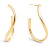 SINGULARU - Orecchini Brisa. Acciaio con Placcatura Oro 18Kt. Stile Organico con Chiusura in Silicone. Gioielli da Donna