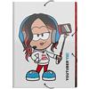 CYPBRANDS Mehumanity Lettere Youtuber, Cartella Unisex-Bambini e Ragazzi, Bianco, Talla única