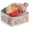 NICI Nomo 63181 - Orso di Peluche con moodie-Confezione di Patatine calamita, in Confezione Regalo, in Morbido Tessuto Peluche, per Coccole e Giochi, per Bambini e Adulti, 13 cm, Marrone