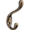 HASWARE 6 ganci a doppio griffe, ganci a doppio griffe, ganci da parete anticati, ganci vintage resistenti con 12 viti per cappotti, cappelli, vestiti, asciugamani, chiavi (ottone antico)
