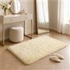 BEIMO Tappeto Shaggy 60x120 cm, Lavabile e Antiscivolo, Color Crema, per Interni Camera da Letto e Soggiorno
