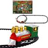 SIXIUDIA Trenino Elettrico per Bambini Treno elettrico di Natale,decorazione natalizia,treno con vagoni animati e binari Decorazioni Natalizie