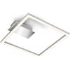 BRILONER - Lampada da soffitto a LED Frame, plafoniera a LED con luce bianca calda, lampada da 14W, lampada per soggiorno, lampada per camera da letto, 265x250x45 mm (LxLxH), cromo opaco