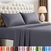 Utopia Bedding Set di lenzuola in microfibra, 4 pezzi, colore: grigio